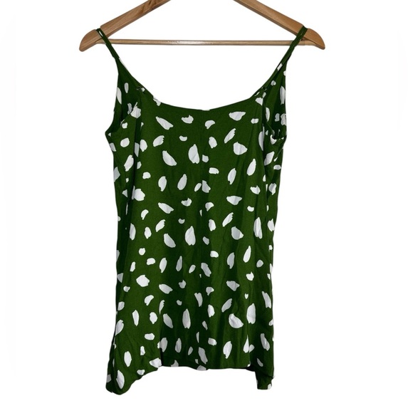 Reformation Women's Ventura White Green Cami Tank Top size Large Eclectic Artsy - Picture 3 of 5